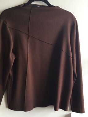 Eileen Fisher Brown Long-Sleeve Ponte Top